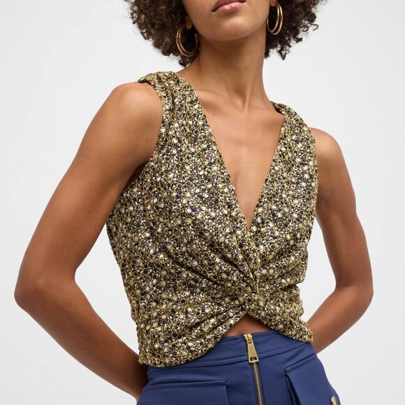 Ramy Brook Tops - Ramy Brook Women's Virginia Mesh Sleeveless Twist-Front Blouse Top Size M $385